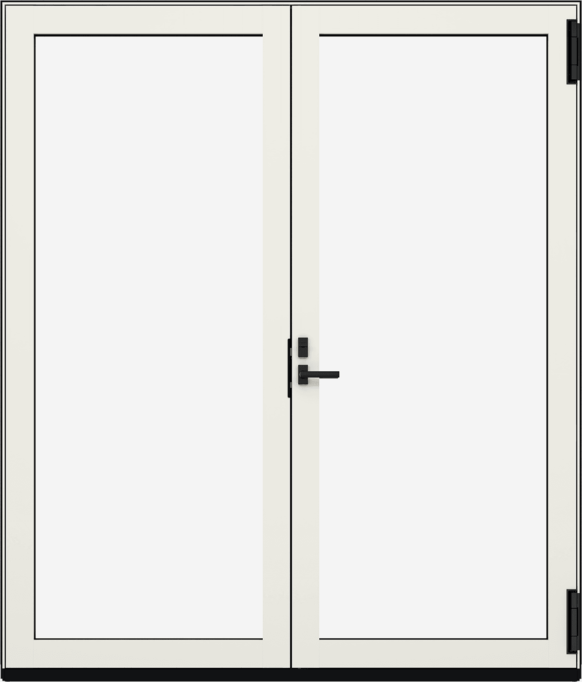 Interior view of a white Marvin Modern Inswing patio door.
