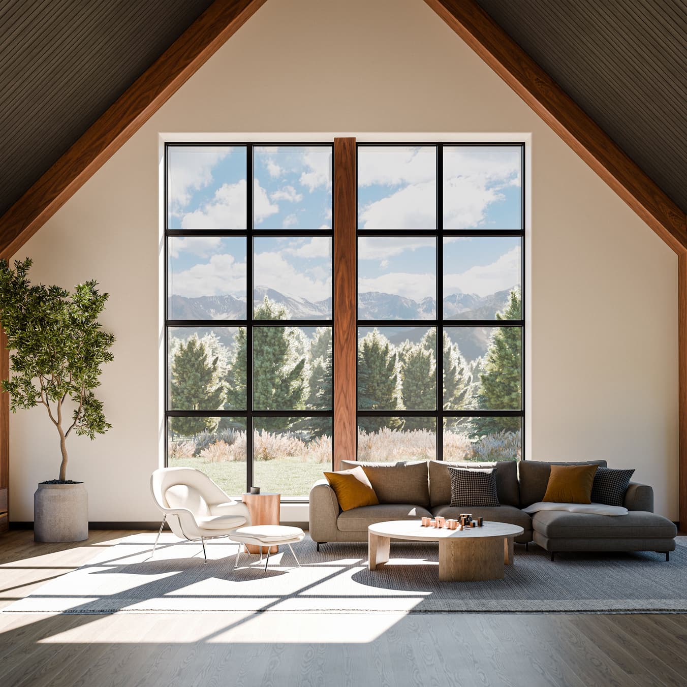 Living room with Marvin Vivid Awning and Direct Glaze windows