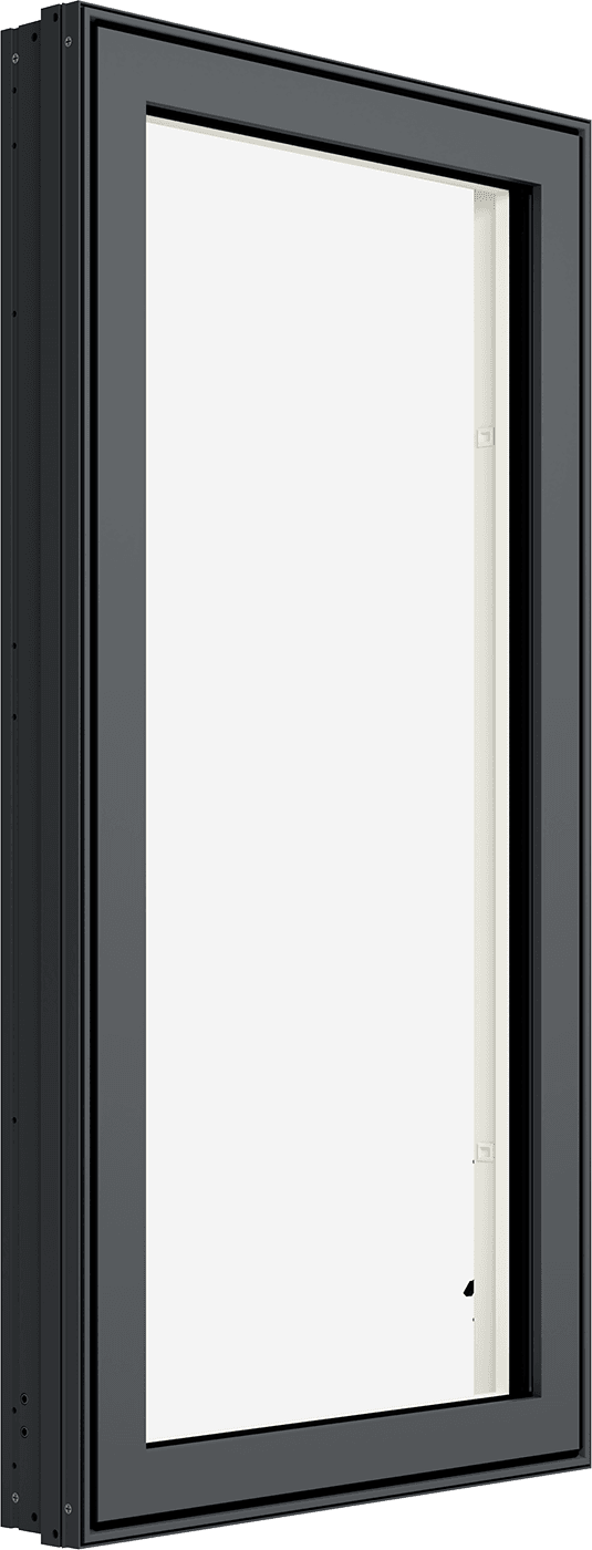 Close up of a black Marvin Modern Casement window.