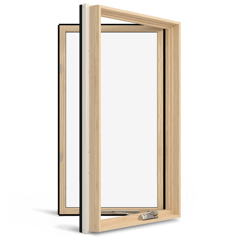 Angled view of an opened Marvin Elevate Casement window.